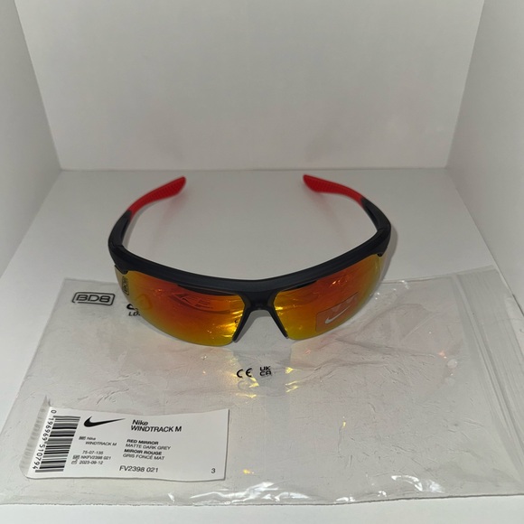 Nike Windtrack M Sunglasses Matte Dark Grey with Red Mirror FV2398-021 - Picture 6 of 6